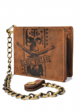 Vintage Rebel-Skull wallet Scheintasche Leder